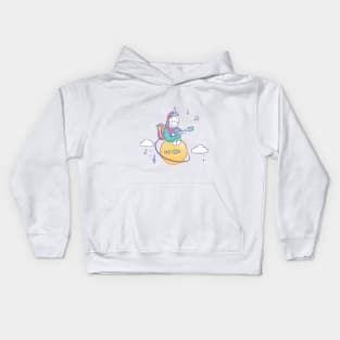 Unicorn guitar player Kids Hoodie